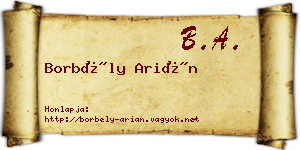 Borbély Arián névjegykártya
